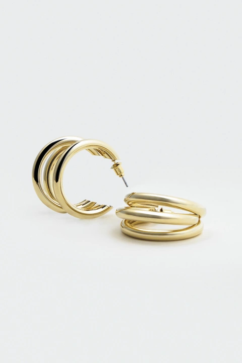 Accessorize Triple Hoop Earrings In Gold